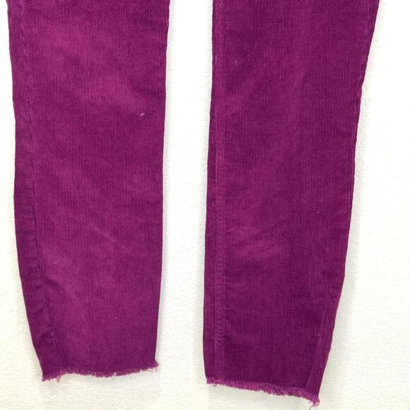 Vineyard Vines Pants Womens 28 Purple Corduroy Raw Hem Ankle Stretch 2P001366 - Picture 4 of 9